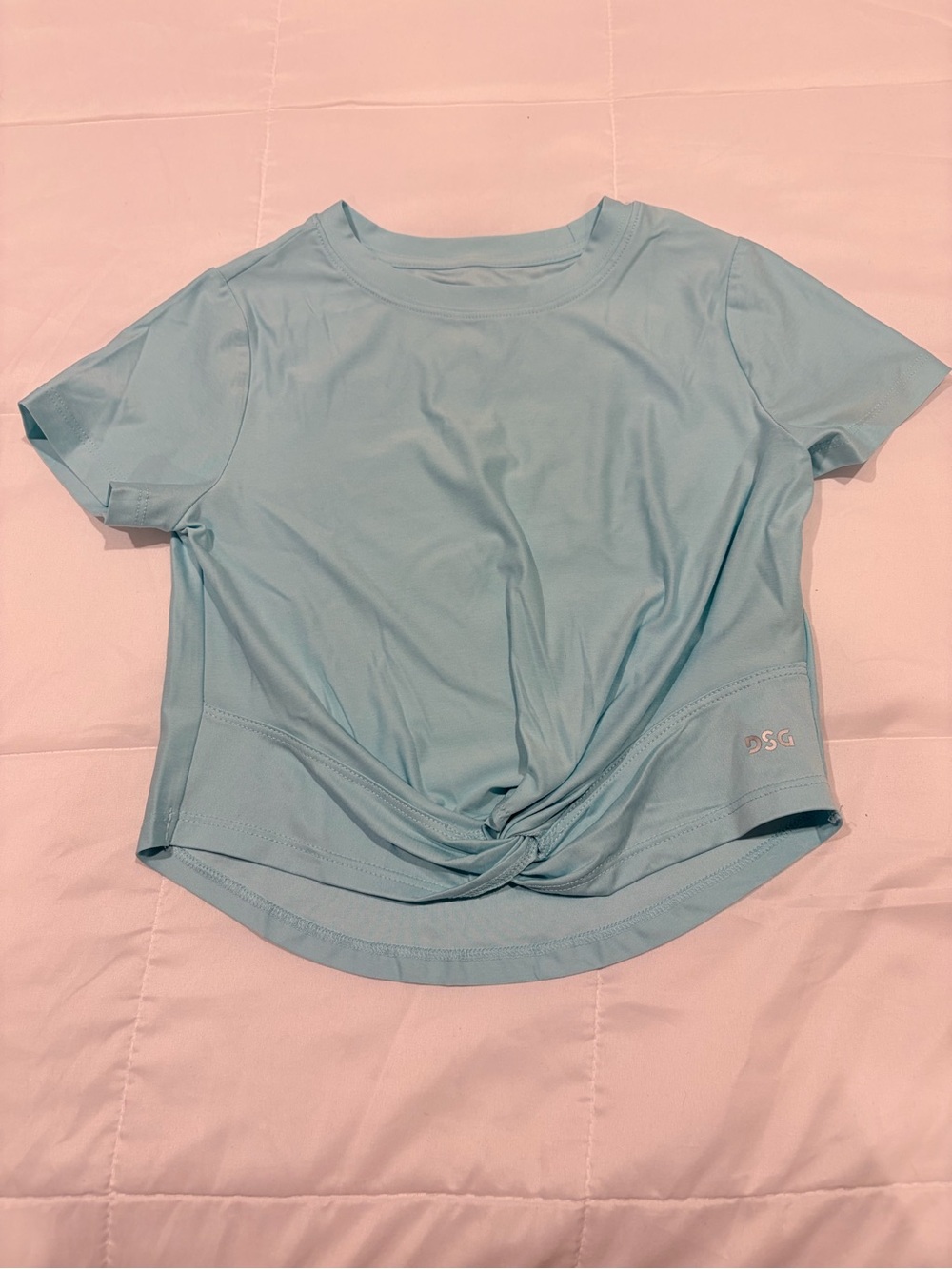 DSG Light Blue Twist-Knot Short Sleeve Tee